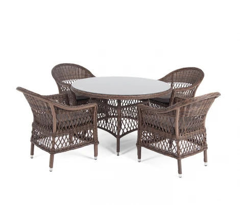 Обеденная группа из искусственного ротанга, цвет коричневый 4SIS Дольче DOLC4T-5-SET brown