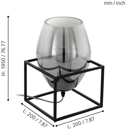 Интерьерная настольная лампа Eglo Olival 1 97209 (220V, выключатель, куб)