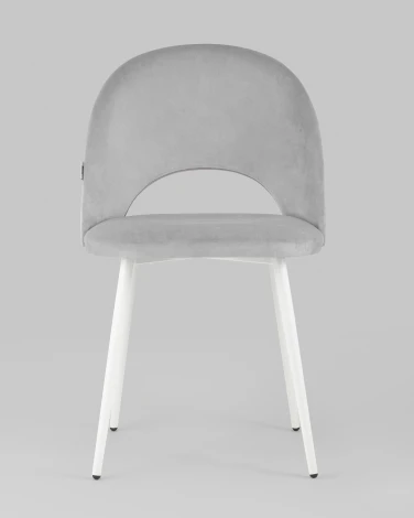 Стул Меган SN велюр светло-серый белые ножки Stool Group УТ000042221