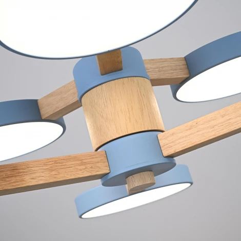 Потолочная люстра Wi-Fi на штанге Turna Dbl L6 Blue By ImperiumLoft Turna-Dbl01 (LED, 220V, голосовое управление, умный дом - Алиса)