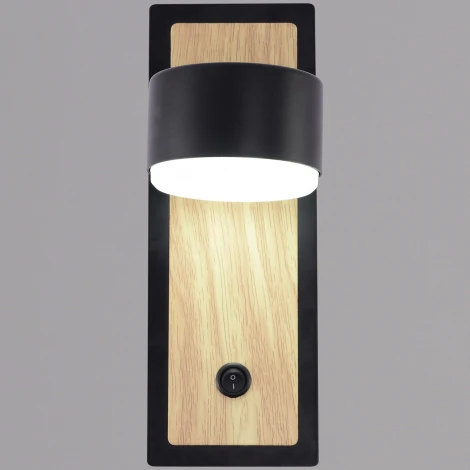 Бра с выключателем Reluce 12540-0.2-01 BK+WOOD