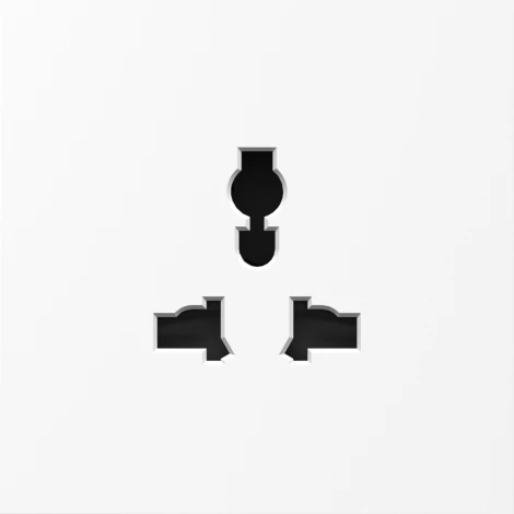 Накладка для розетки мультистандарт, со шторками 16A 250 В~, глянцевый белый Donel S08 DS11603