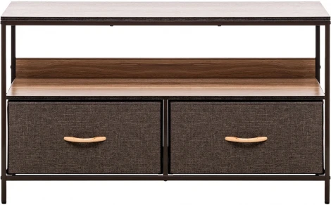 Комод Leset Локи 2 ящ., Коричневый (Сталь,Искусственный лен/Коричневый) арт.2500000183508
