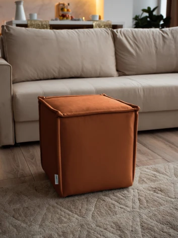 Маленькая радость Пуф квадратный терракотовый D1 furniture арт.AAA41664010