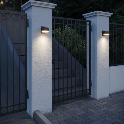 Настенный уличный светильник Novotech Estima 359719 черный с переключателем цв. температуры IP65 LED 8W 100-240V 2700К/3200К/4000К