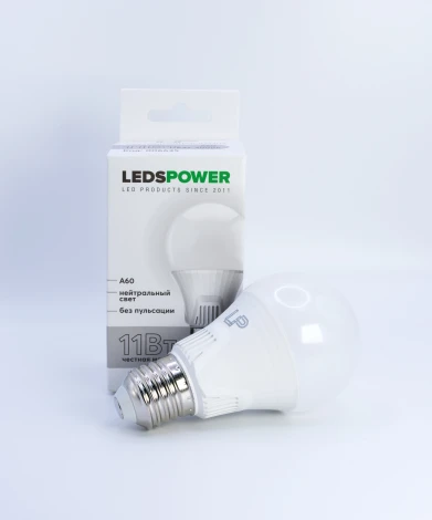 Лампочка светодиодная E27 11Вт 4000K LEDS POWER 006635