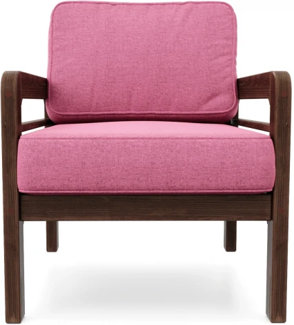 Кресло Arsko Бергер орех рогожка розовая