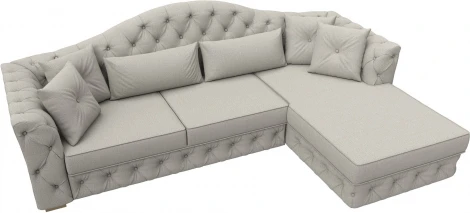 Диван угловой Артис правый угол (Бежевый/Рогожка) Лига Диванов арт.122769