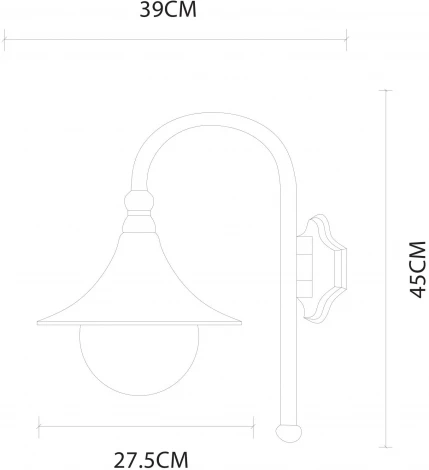 Настенный фонарь уличный Arte Lamp Malaga A1082AL-1BG
