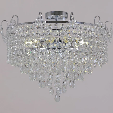 Потолочная люстра на штанге хрустальная Reluce 90192-0.3-10 CR (220V)