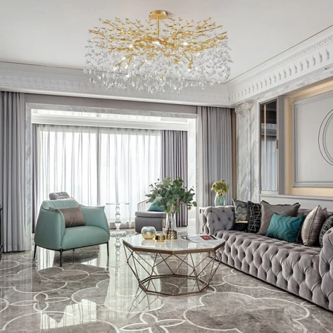 Потолочная люстра хрустальная на штанге Arte Milano Milano-1 23111.1000.14.G9.B GD (220V)