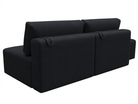 Диван прямой модульный с пуфом Лига-060 НПБ (ЛДСП,Брус,Фанера/Пластик/Замша/Темно-серый) Лига Диванов 129664