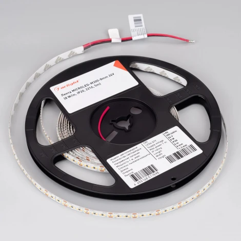 Светодиодная лента MICROLED-M300-8mm 24V Cool 8K (8 W/m, IP20, 2216, 5m) (Arlight, 8 Вт/м, IP20) 028617(2)