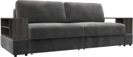 Диван прямой с 2 полками Лига-055 НПБ Лига Диванов (Велюр) арт.129062