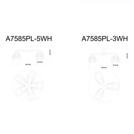 Потолочная люстра Arte Lamp Sansa A7585PL-3WH (220V)