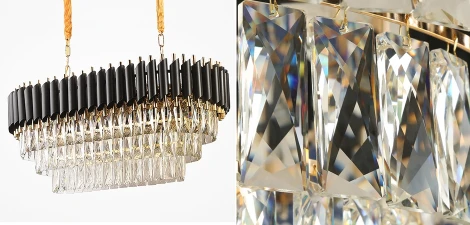 Подвесная люстра каскадная Empire Black Rectangular Chandelier Crystal ImperiumLoft 40,2893 (156487-22) (220V, на цепи)