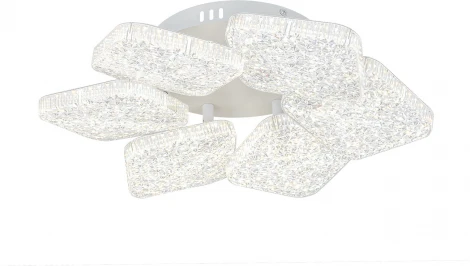 Потолочная люстра светодиодная Escada Agata 10264/6LED 88Вт, изменение цветовой температуры с помощью выключателя, металл/акрил, белый (220V, пульт управления, круглые)