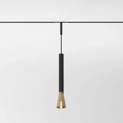 Трековый светильник магнитный Elektrostandard Mini Magnetic 85165/01 3W 3000K (черный/латунь) (LED, 24V, круглые)