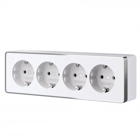 Розетка четверная с заземлением и шторками Gallant белая Werkel W5072210 (a071252)