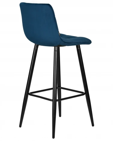 Набор 2 шт стул барный DOBRIN NICOLE (черные матовые ножки, темно-синий велюр (108-95))