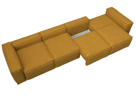 Диван прямой Лига-081 НПБ МегаЛонг (ДСП/Пластик/Велюр/Желтый) Лига Диванов 130294
