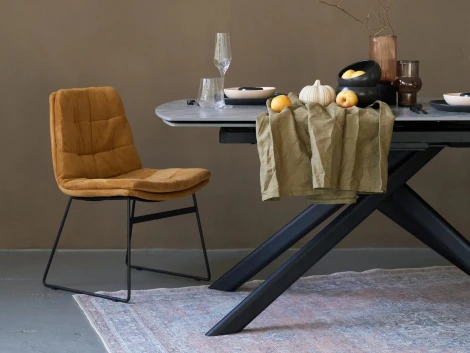 Комплект стульев Vitra 2 шт. ОГОГО Обстановочка! 967527 (Вельвет/Бежевый,Черный)