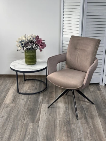 Стул КИННЕТ (KINNET) 360 град. поворот. цв ШОКОЛАД MOHAIR-440/ CASTEL-20, ткань/ Тем.-серый, ®DISAUR M-City 64686