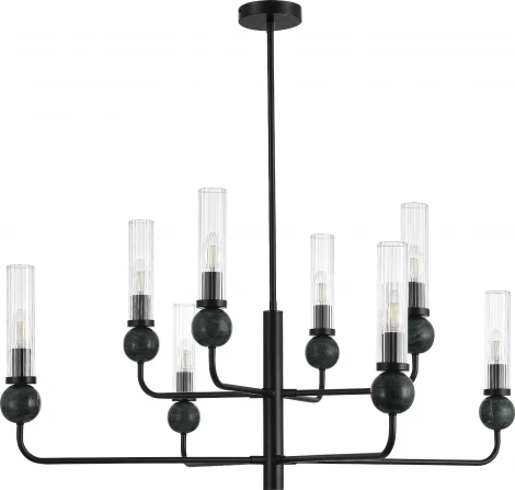 Потолочная люстра на штанге ST Luce Medea SL1244.403.08 черный/прозрачный E14 8*40W (220V)