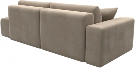 Диван прямой Лига-036 НПБ Модерн подлокотник слева (Бежевый/Велюр) Лига Диванов арт.121339L