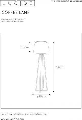 Торшер Lucide Coffee Lamp 31798/81/97