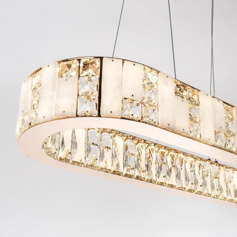 Подвесная люстра светодиодная хрустальная с регулировкой цветовой температуры Modelux ML.6985.800.300P GD