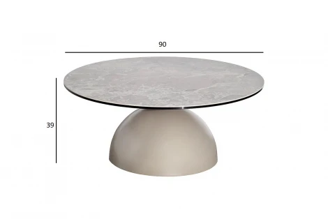 57EL-17011 Стол журнальный, керамика Augustus Gray d90*39см Garda Decor