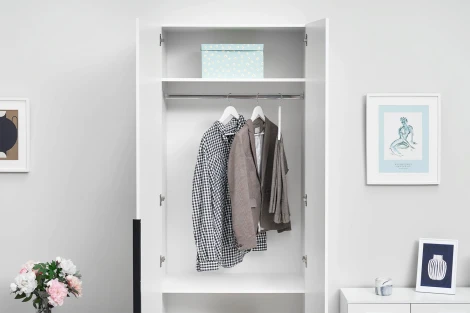 Шкаф распашной с наполнением Арника (3 полки + штанга) ШК 5 (800), Белый