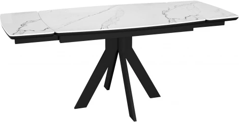 Стол DikLine DKU120 Керамика Белый мрамор/подстолье черное/опоры черные (2 уп.) арт.00-00074484