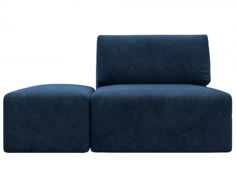 Модули диван и пуф Лига-060 НПБ (ЛДСП,Брус,Фанера,Велюр/Синий) Лига Диванов 129605