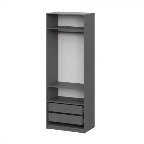 Шкаф распашной с наполнением Арника (3 полки + 2 ящика + штанга) ШК 5 (800), Графит