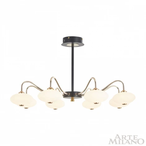 Потолочная люстра на штанге Arte Milano 273908/8 BK/GD (LED, 220V)