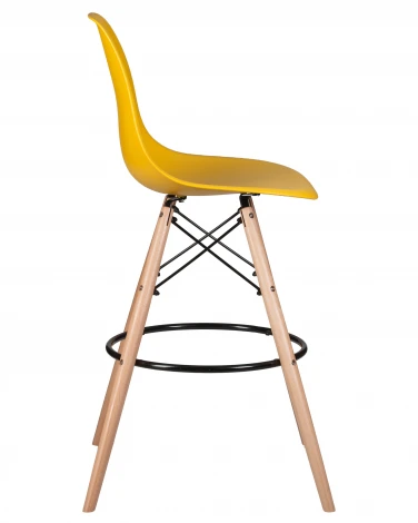 Стул барный DSW BAR (ножки светлый бук, цвет горчичный (Y-03))