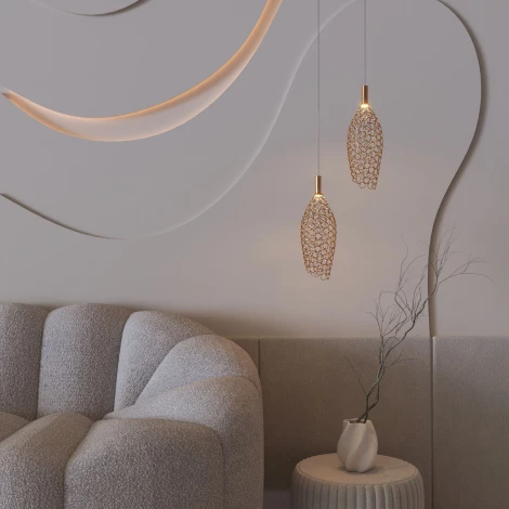 Подвесной светильник золото Eurosvet Ruche 90380/1 (LED, 220V, на проводе)