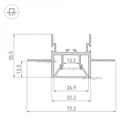 Профиль FOLED-CEIL-CENTER-2000 (Алюминий) 023863 Arlight