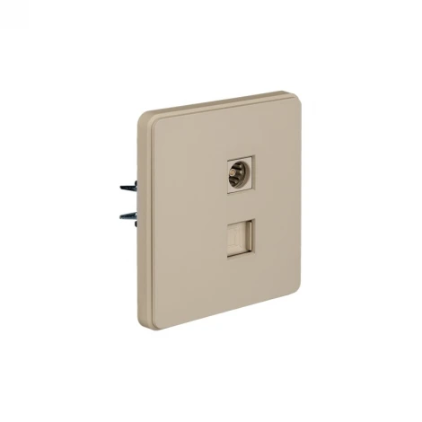 Розетка компьютерная RJ45 кат6 + TV с/у шелк Kranz Round KR-78-0722-7