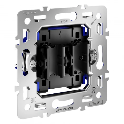Механизм выключателя с самовозвратом двухклавишного 10А Voltum S70 VLS0206M