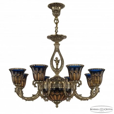 Подвесная люстра Bohemia 1400 71409P/8+3/210 GB P2 U Amber-Blue/H-1I FA10S