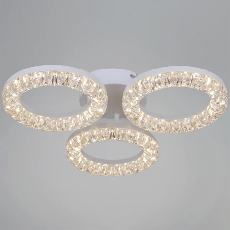 Потолочная люстра светодиодная на штанге с пультом регулировкой цветовой температуры, яркости и ночным режимом Reluce 09847-0.3-03A WH