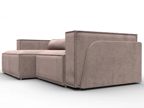 Диван угловой Лига-061 угол левый (ДСП,Брус,Фанера,Велюр/Бежевый) Лига Диванов 131150L