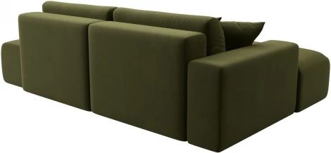 Диван угловой Лига-036 НПБ Модерн левый угол (Зеленый/Микровельвет) Лига Диванов арт.121402L