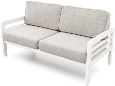 Диван Arsko прямой Бергер Б белая эмаль рогожка серая