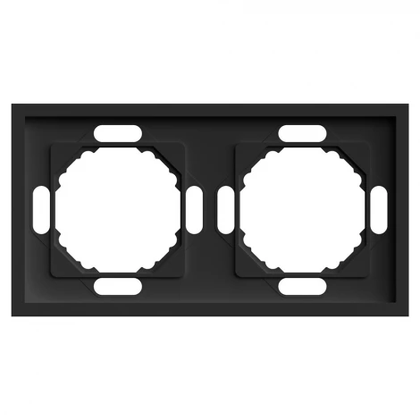 Рамка на 2 поста (черный уголь, soft touch) Stekker Эмили 49859