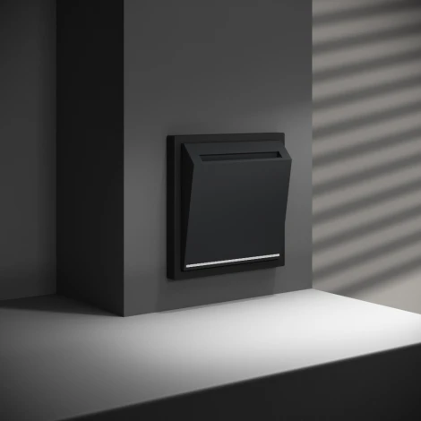 Выключатель встраиваемый карточный 16А (черный матовый) Voltum S70 VLS010708