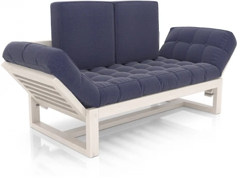 Кушетка Arsko Балтик беленый дуб синяя рогожка